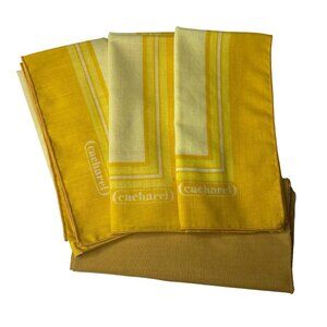 Carharel Dinner Cloth Napkins Set of 3 Plus 1 Solid Retro Yellow Stripes u